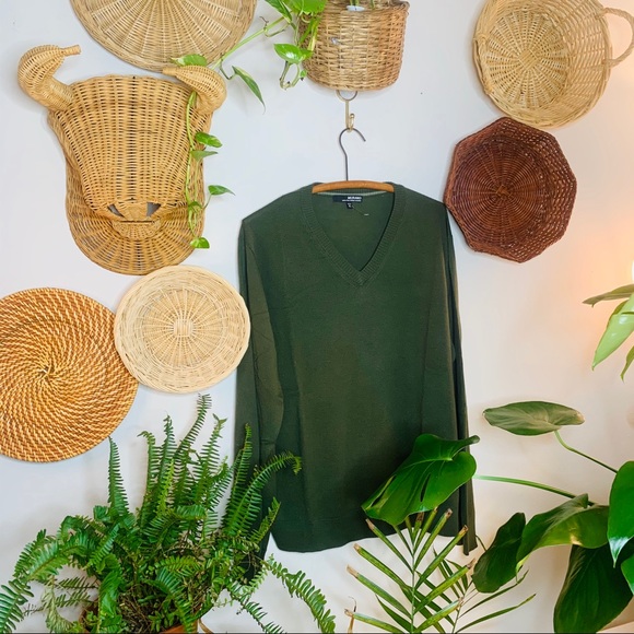 vtg retro 90s vsco boyfriend forest green pullover - Picture 2 of 7